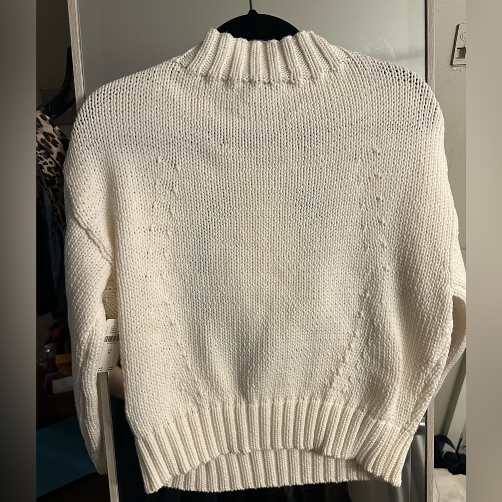 NWT RARE Anthropologie Pippa Mock Neck Icon Horse Sweater Crop Bubble Sleeve - M - Picture 7 of 11